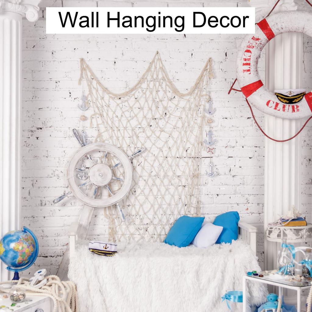 2 шт. Рыболовная сеть на стену, настенная подвеска для фотографий, хлопковая рыболовная сеть, украшение, студийный реквизит, комната, украшение для дома, наклейки, тематическая вечеринка 80x40"