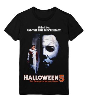 Michael Myers Creepy Mask Artwork Vintage Halloween Graphic T-Shirt Spooky Tee