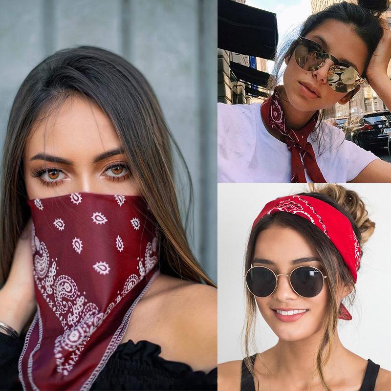 Classic Paisley Bandana Square Head Scarf, Multi-Use Sports Cycling Neck Face Wrap, Portable Street Aesthetic Accessory for Outdoor Daily Styling