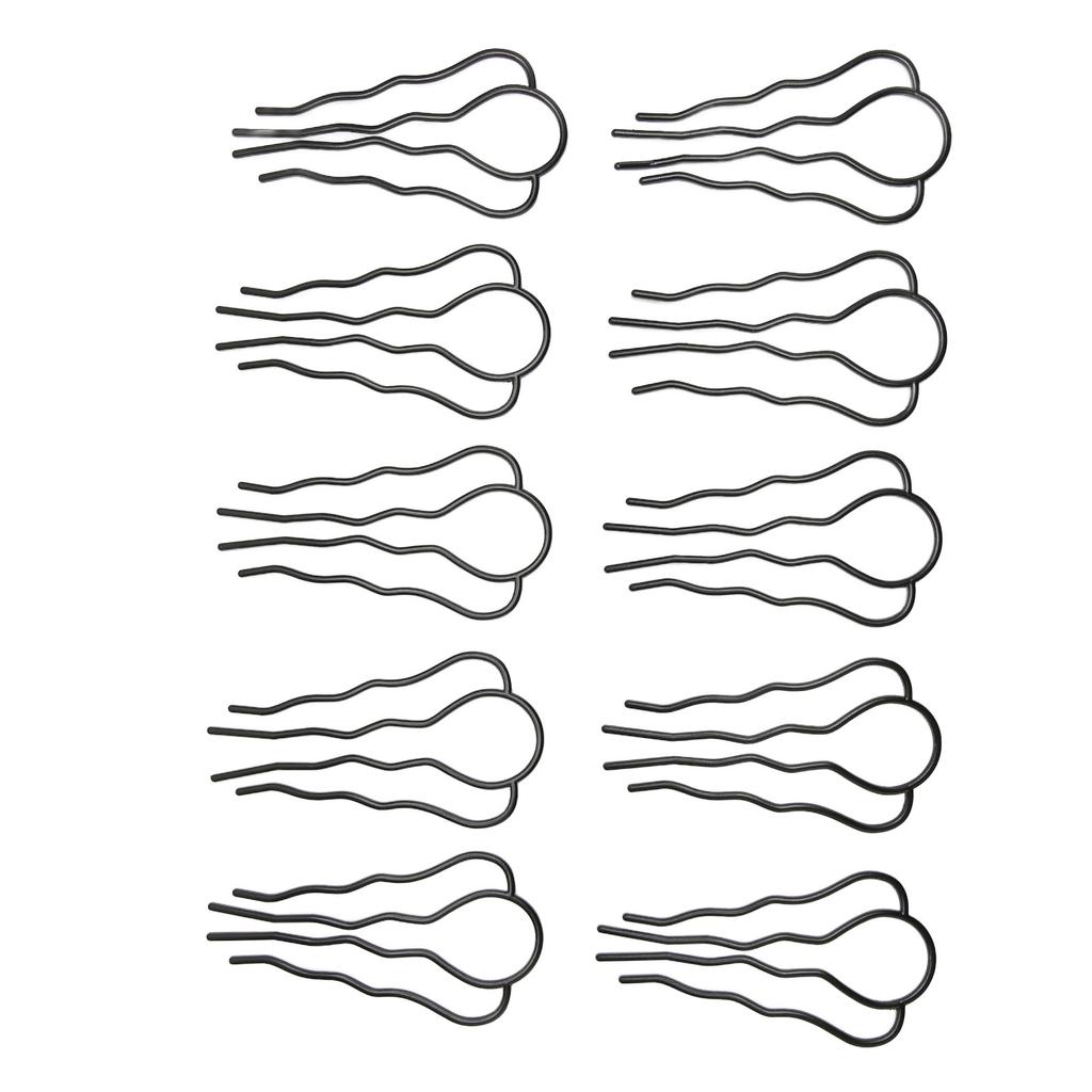 10 Pcs Hair U Shaped Clip Metal Black Coating French Vintage Style U Shaped Hair Pins for Hairstyling