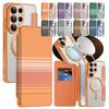Кожаный чехол-книжка с магнитом для Samsung Galaxy S26 Ultra S25 Fe S24 Plus S23 S22 Кошелек Беспроводная зарядка Слоты для карт Чехол для телефона