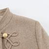 Womens Wool Blend Coat Fall Winter Tie Knot Belted Slim Fit Elegant Outerwear XS S M L