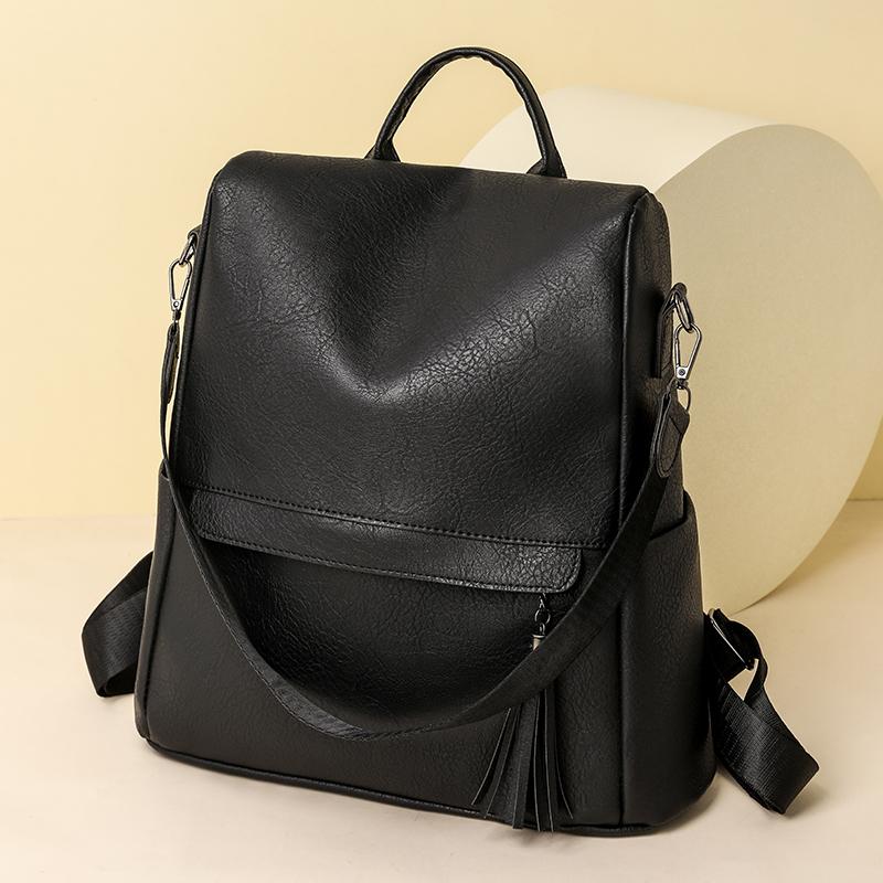 Кожаный рюкзак Женский противоугонный рюкзак Повседневная сумка через плечо Сумка унисекс