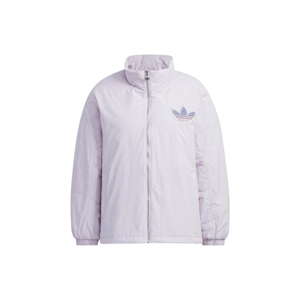 adidas Оригинальная коллекция коллаборации Miffy, однотонная спортивная хлопковая куртка с логотипом и воротником-стойкой, женская куртка розового и белого цвета IM1701