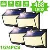 Solar Outdoor 468 LED Sensing Wall Lights 3 Mode Motion Sensor Waterproof Street Lamp For Garden Patio Balcony Yard