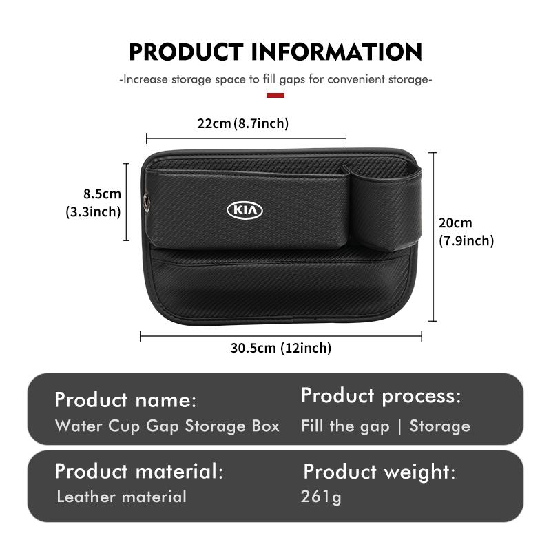 Car Seat Gap Organizer Leather Auto Console Side Crevice Storage Box For KIA K5 K2 Rio Optima Ceed Soul Picanto Stonic Venga K3 kcwx20