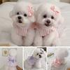 Cute Dog Clothes Striped Bows Cat Puppy Clothes Summer Pet Dresses