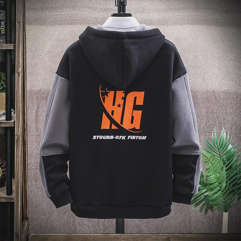 Men's Hooded Sweatshirt: Spring/Autumn Style, Plush, Trendy, Loose Fit – Versatile 2020 Jacket for Couples