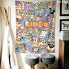 Bingo Friends Tapestry Fun Vibrant Decor Tapestry Wallmounted Background Cloth Work Of Art Home Decor Background Wall Hanging Cloth