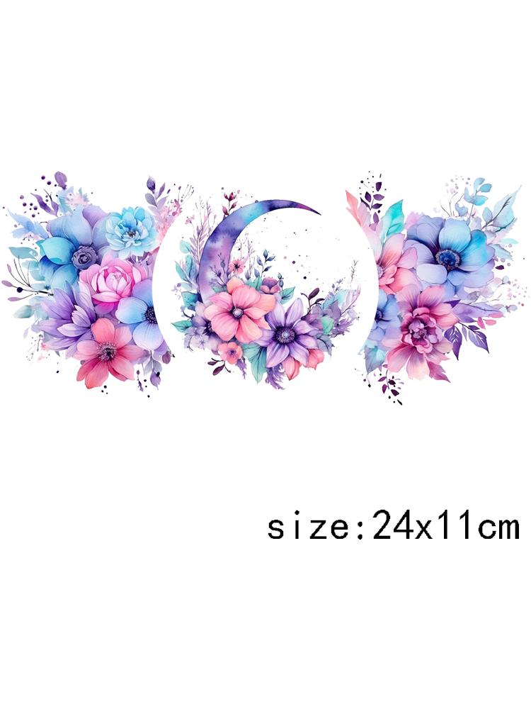 LETOP 1PCS Colorful Flower Cowboy Boot Moon Hat Tumblers Waterproof UV for DTF Cup Wrap Transfers Transfer Printing