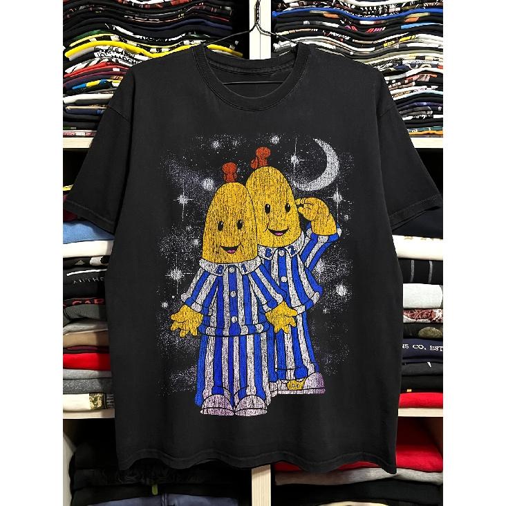 Retro 90's Banana Print T-Shirt - Vintage Bananas Pyjama, Breathable Round Neck Casual Shirt Suitable for All Seasons, Machine Washable Outdoor &
