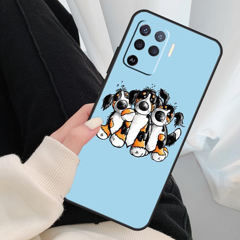 Funny Bernese Mountain Dog Case For Oppo A18 A38 A58 A78 A98 A80 A60 A40 A96 A76 A16 A94 A74 A54 A15 A17 A57 A77 A5 Pro