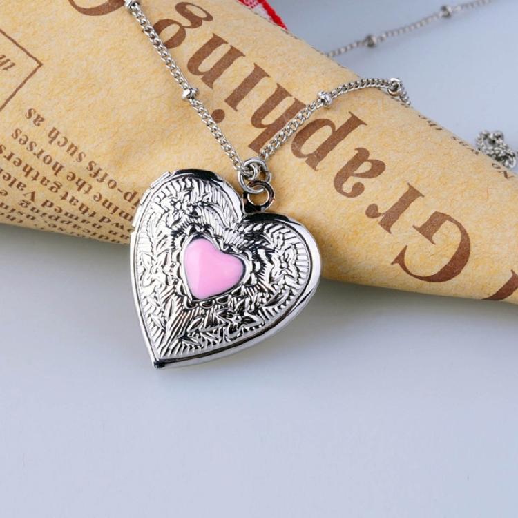 Металлическое ожерелье с кулоном-медальоном в форме сердца, регулируемая шейная цепочка, украшение