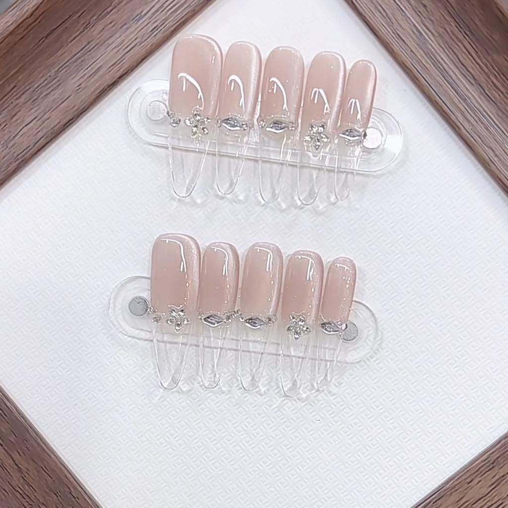 Handmade Phototherapy Wear Armor Ice Crystals: Tear-long Thin Dog and Cat Eyes Finished Manicure Patch