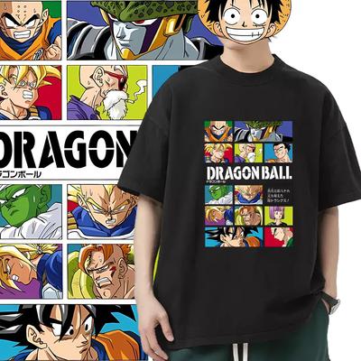 Футболка Dragon Ball Мужская Чистый Хлопок Повседневная С Круглым Вырезом Короткий Рукав Одежда Летняя Спортивная Повседневная Футболка с Коротким Рукавом