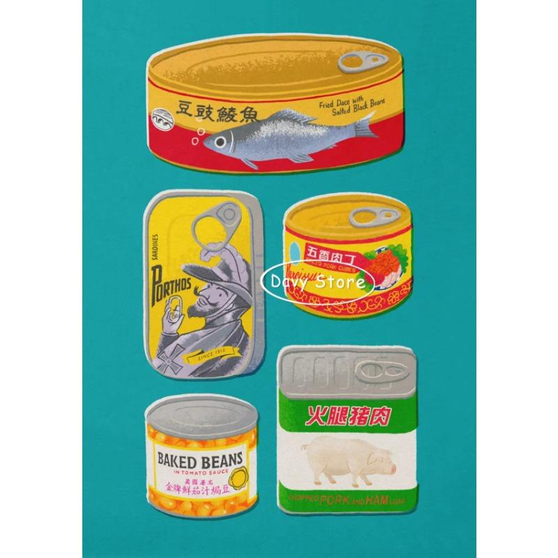 Азиатская еда Дим сам Эг тарт Бао Цзяоцзы Плакаты и принты Холст Живопись Настенное искусство Картины для декора кухни и столовой