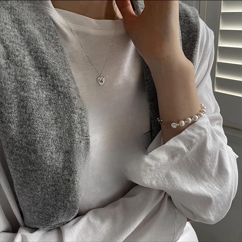 Элегантный браслет из стерлингового серебра с жемчугом - изысканный легкий роскошный подарок для подруг и модное украшение для рук