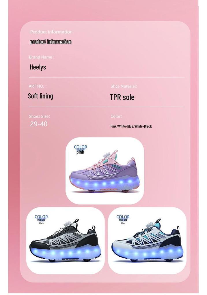 LED Rechargeable Light-Up Roller Shoes and Skates for Kids and Adults