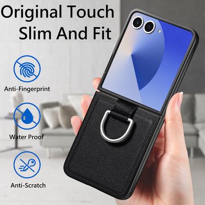 Роскошный кожаный чехол-книжка с защитой от царапин для Samsung Galaxy Z Flip7 5G Flip 7 Flip6 Flip 6 5 4 3 2 1 Flip5 Flip4 Flip3