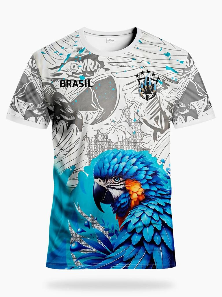 Brazilian football fan art graphic men's T-shirt, football jersey, outdoor sports and fitness, casual fashionChildren's gifts