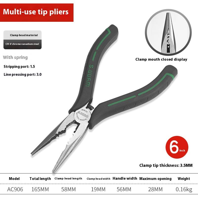 Электрик Кабельный кусачки Плоскогубцы 6" 8" Длинногубцы Кусачки Зачистка Обжим Ручной инструмент