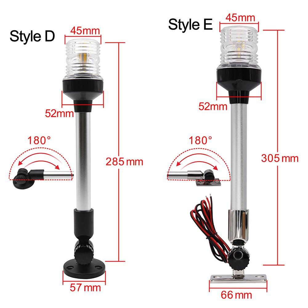 Marine Boat Yacht Stern Anchor Pure White LED Navigation Light All Round 360° DC 12V Waterproof Anchor Signal Light