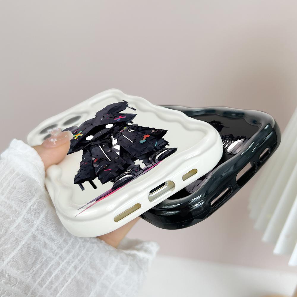 Cute Cartoon Pattern Cream Texture Casing Wavy Edge Soft Silicone Cover Phone Case for Huawei Honor Infinix Tecno iPhone