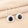 Rare Black Onyx 925 Sterling Silver Earrings, Handmade Jewelry For Women's 1.5" EE-153-18
