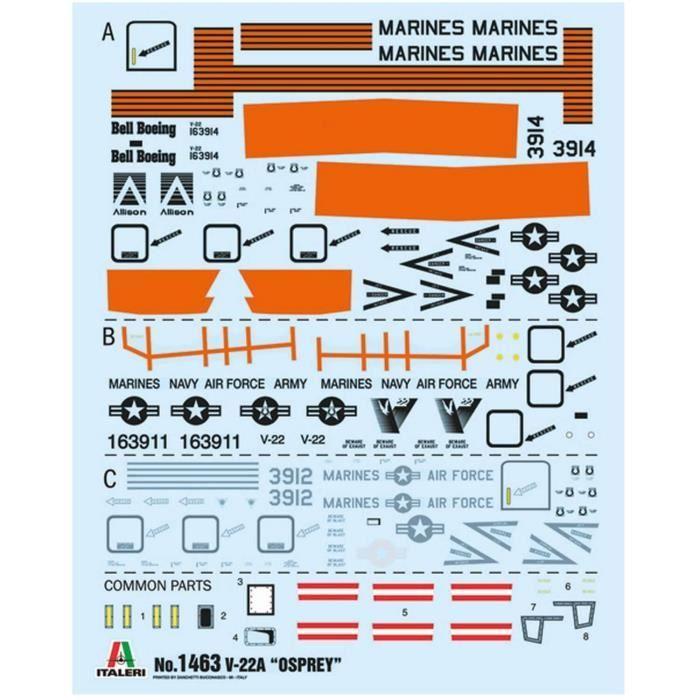 Maquette avion militaire - osprey - v-22 osprey - echelle 1/72 - plastique - 24,3 cm