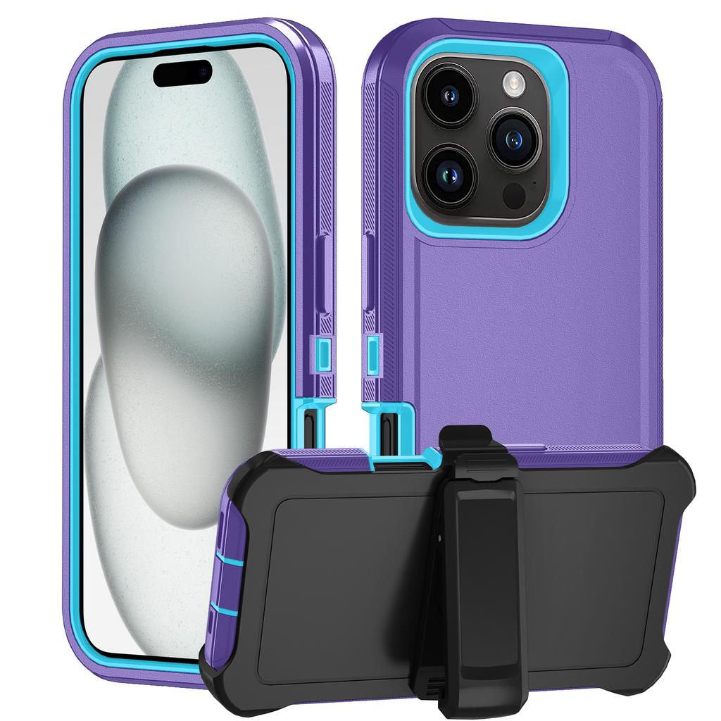 Для iPhone 16 Pro Оптовые чехлы для телефонов Съемная оболочка для телефона из ПК+ТПУ с подставкой