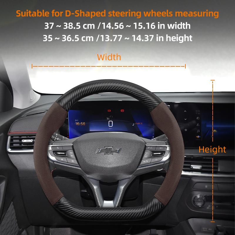 Подходит для чехлов на руль Chevrolet с матовой замшевой текстурой и текстурой карбонового волокна. Подходит для автомобилей Celze Spark, Captiva, Orlando, Lacetti, Equinox, Malibu, Monza.