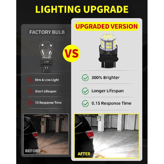 Antline 3156 3157 3056 3057 LED Bulbs White, Super Bright 3014 54-SMD LED Replacement for 12V-24V RV Camper Car Vehicle Trailer Boat Trunk Backup