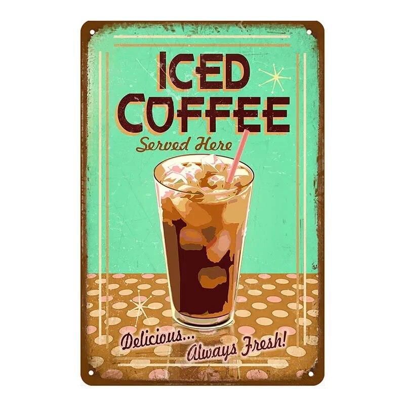 Парижское кафе, кофейня, жестяная вывеска, итальянский кофеин, винтажная металлическая доска, кухонный бар, Настенный декор, ретро постеры, железная живопись