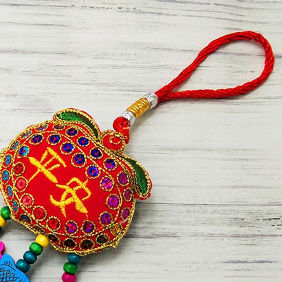 Подвеска для автомобиля в китайском стиле с милым саше и колокольчиком, с несколькими узорами, в виде рыбки, металлическая, для фестиваля лодок-драконов