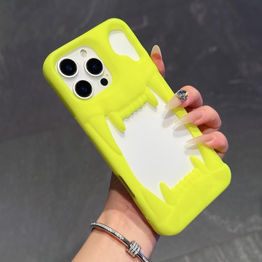 Индивидуальный 3D Полый Череп Клык Матовый Силиконовый Чехол Для Телефона Для iPhone 16 15 14 13 12 Противоударный Супер Теплоотводящий Чехол