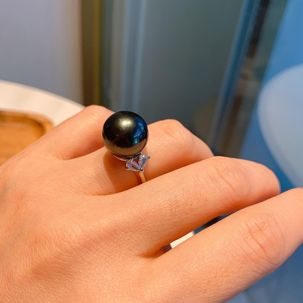 S925 Таитянский жемчуг кольцо серьги ювелирные изделия комплект из двух частей знаменитости модная одежда