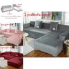 Simple Solid Color Plush Surface Sofa Protection Cover With Anti Slip Strip For Household Protection