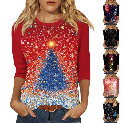 Женский модный повседневный пуловер с рукавами 3/4 и воротником-стойкой