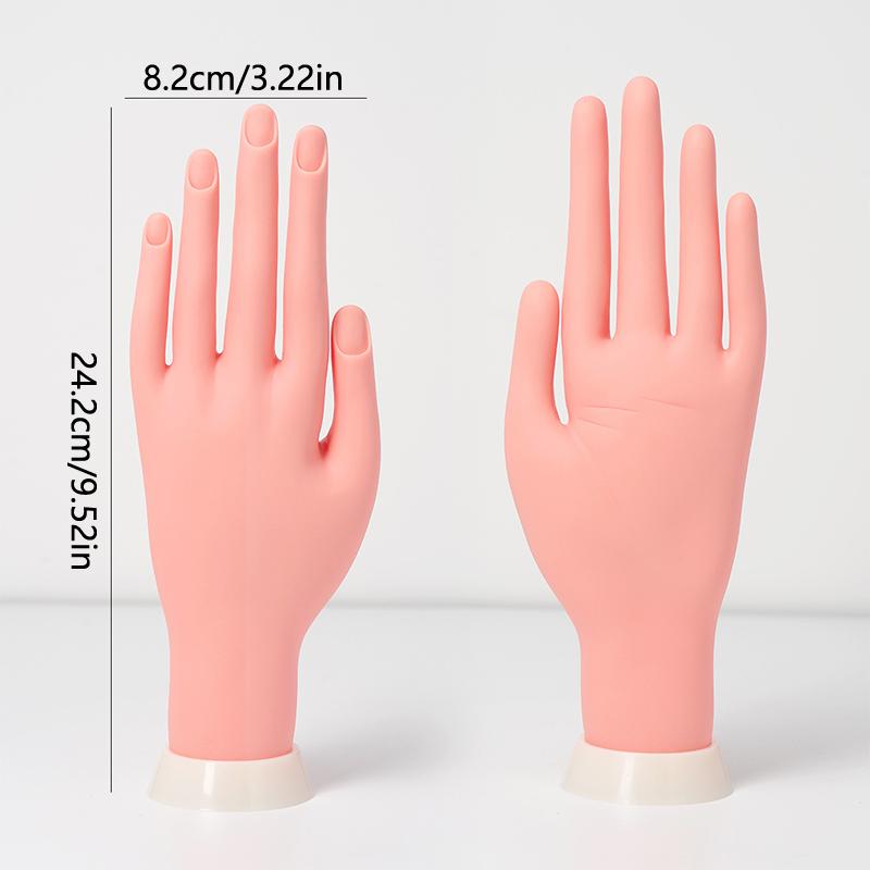 Practice Left Hand Model Tool With Joints Removable Rubber Fake Hand Flexible Can Insert Fake Nails Nail Art Display Manicure