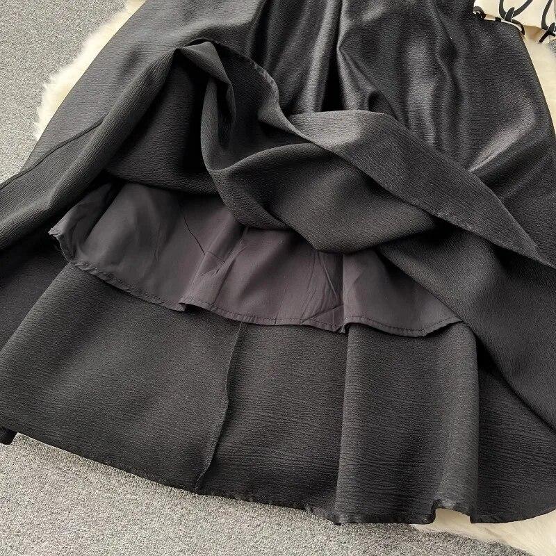 Корейские модные платья с длинными рукавами, новинка 2024 года, весеннее новое платье из двух предметов с принтом для женщин, свободные платья средней длины, Vestidos Mujer