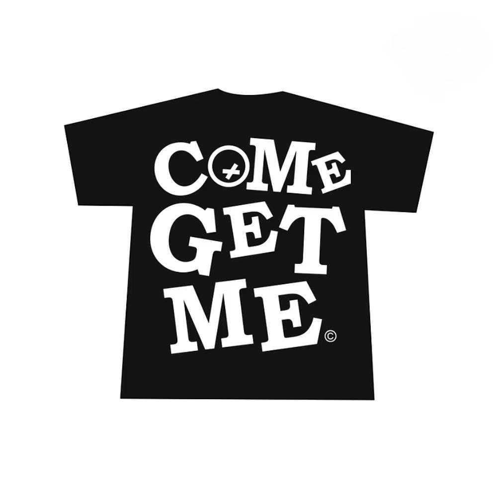 2026 Unisex Bold Street Slogan Graphic Tshirt Short Sleeve Crew Neck Loose Fit Street Text Letter Print Cotton Black Tops