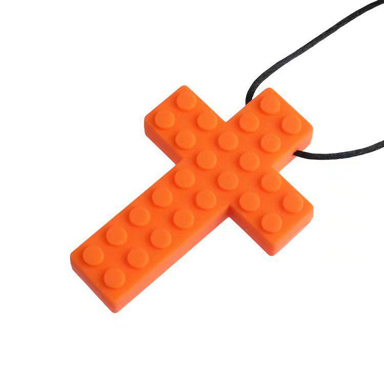 Детский силиконовый чай: Радужные строительные блоки и жевательный кулон