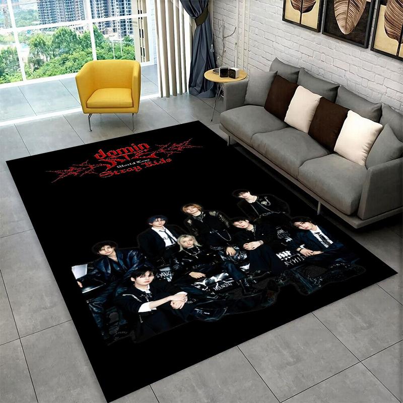 Модный противоскользящий ковер K-pop Stray Kids для гостиной, спальни, игровой комнаты, мягкий коврик для пола, ковер для домашнего декора, подарок для детской комнаты