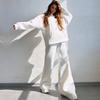 Womens Casual Hooded Long Sleeve Loose Sweatshirt Elastic Waist Pants Set Comfortable Streetwear Outfit