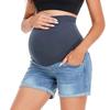 Maternity Denim Shorts High Waist Stretch Comfortable Casual Pregnancy 3 Inch Pants