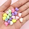 20PCS 10*11.5mm Fashion Solid Color Heart Acrylic Loose Beads Handmade Material for Jewelry Making DIY Necklace Bracelets Jewelry Accessory