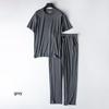 Men's Spring and Summer New Modal Pajamas Two-piece Short-sleeved Trousers Thin Large Size Loose Sports Home Wear Suit Sleepwear