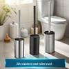 Floor-Standing & Wall-Mounted SUS304 Stainless Steel Toilet Brush Holder Set