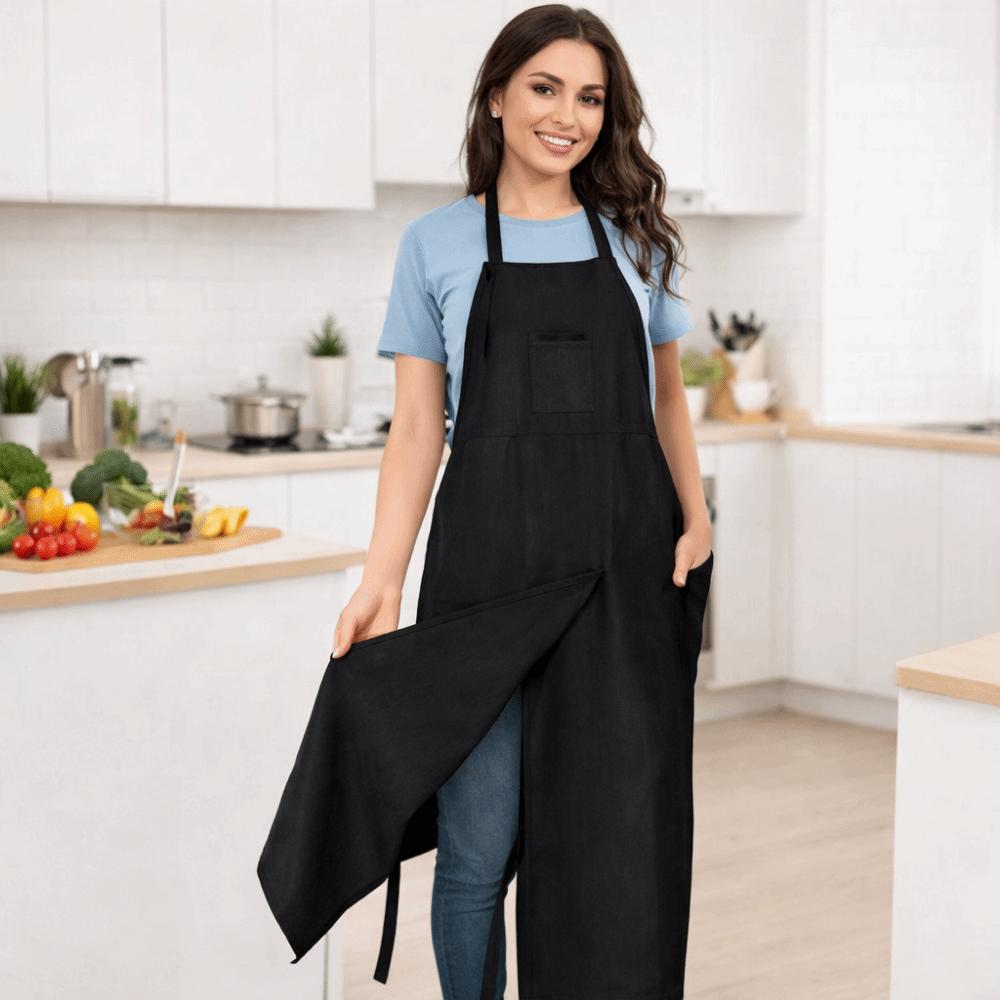 Washable Full Coverage Pottery Apron Adjustable Gardening Pinafore Split Leg Apron Washable
