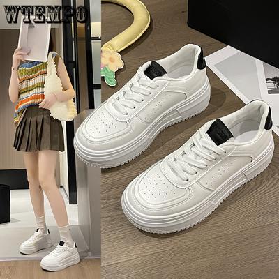 Женские белые туфли на толстой подошве, весна и осень, увеличивающие рост, женская обувь в стиле ретро, универсальные туфли для сноуборда